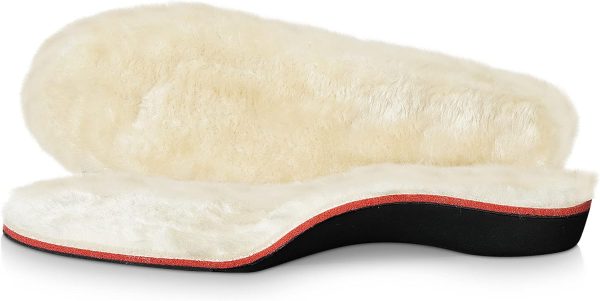 Wool Insoles with Arch Support, Comfortable Sheepskin Shoe Inserts Shearling Replacement for Women Men Boots Cozy