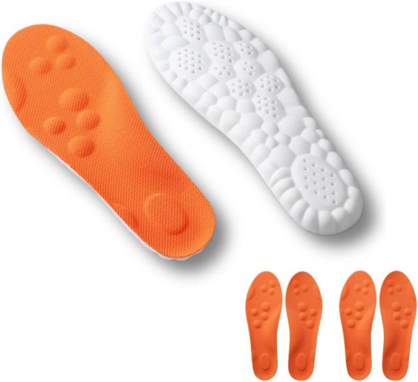 2 Pairs 4D Cloud Insoles for Women Men, Cuttable Soft Memory Foam  Insoles for Anti Fatigue, Shock Absorption, Foot Pain Relief