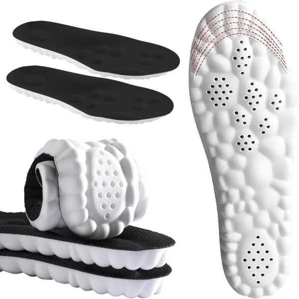 4D Cloud Insoles for Men and Women Memory Foam Cloud Insoles Super Soft Anti-Fatigue, Shock Absorption, Relieve Foot Pain,