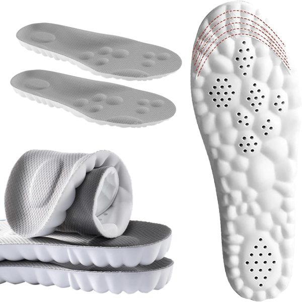 4D Cloud Insoles for Men and Women, Memory Foam Cloud Insoles Super Soft Anti-Fatigue, Shock Absorption, Relieve Foot Pain,