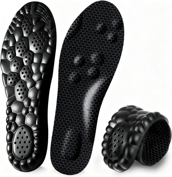 4D Cloud Insoles for Men and Women, Arch Support Insoles, Memory Foam Insoles, Shock Absorption and Cushioning Sports Shoe Insoles for Foot & Joint Support