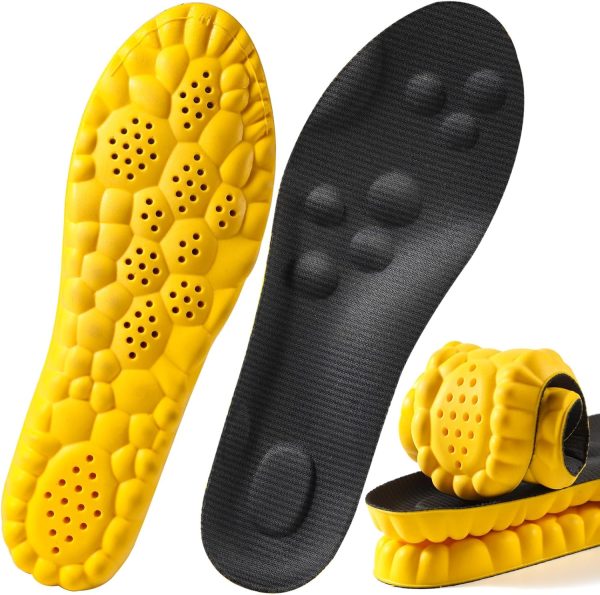 4D Cloud Insoles for Men and Women, Arch Support Insoles, Memory Foam Insoles, Shock Absorption and Cushioning Sports Shoe Insoles