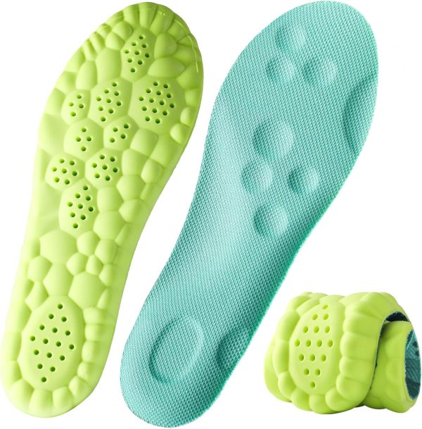 4D Cloud Insoles for Men and Women, Arch Support Insoles, Memory Foam Insoles, Shock Absorption and Cushioning Sports Shoe Insoles